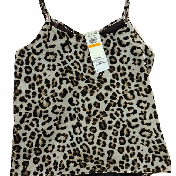 SAM & JESS Animal Print Semi Sheer Lined Camisole Women’s Size Small NEW NWT - Picture 7 of 8